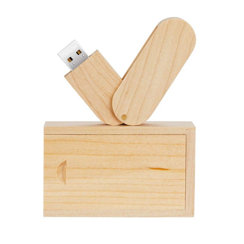 GARRULAX USB Flash Drive, Wooden 8GB / 16GB / 32GB USB2.0 USB Memory Stick Date Storage Pendrive Thumb Drive(32GB, Maple) - Image 1